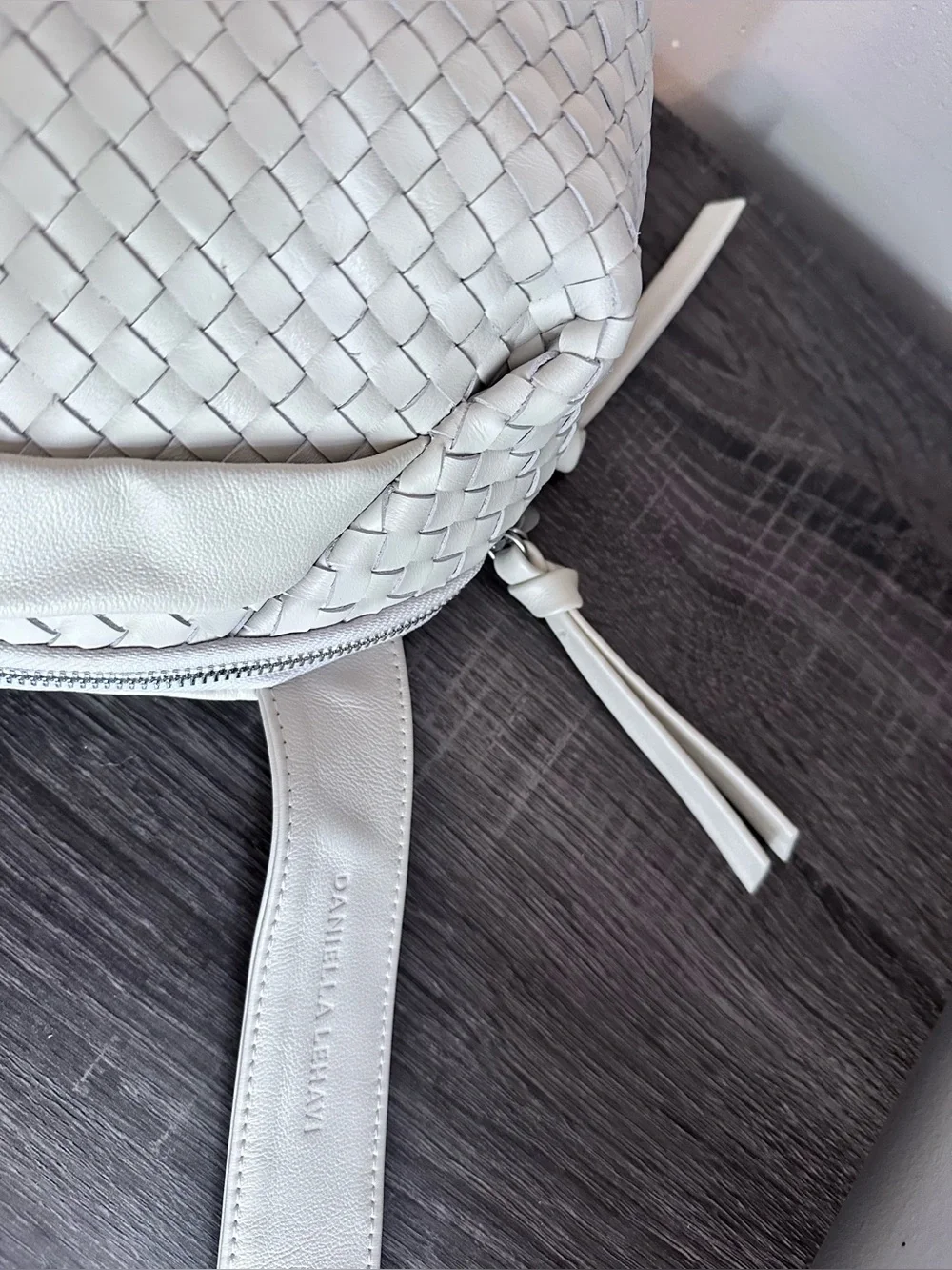 Daniella Lehavi Woven White Leather Bonnie Bag